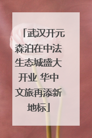 武汉开元森泊在中法生态城盛大开业 华中文旅再添新地标