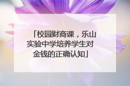 校园财商课，乐山实验中学培养学生对金钱的正确认知