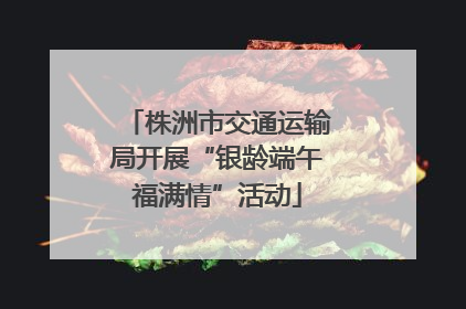 株洲市交通运输局开展“银龄端午福满情”活动