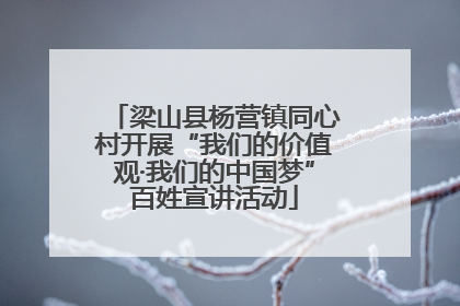 梁山县杨营镇同心村开展“我们的价值观·我们的中国梦”百姓宣讲活动