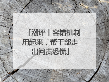 潮评丨容错机制用起来，帮干部走出问责恐慌