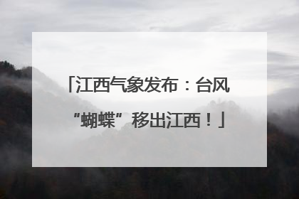 江西气象发布：台风“蝴蝶”移出江西！