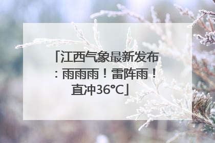 江西气象最新发布：雨雨雨！雷阵雨！直冲36°C