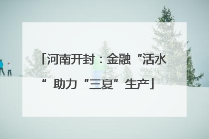 河南开封：金融“活水”助力“三夏”生产