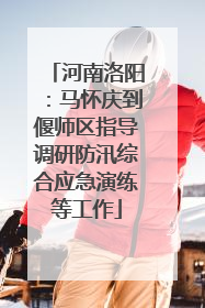 河南洛阳：马怀庆到偃师区指导调研防汛综合应急演练等工作