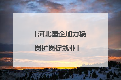 河北国企加力稳岗扩岗促就业