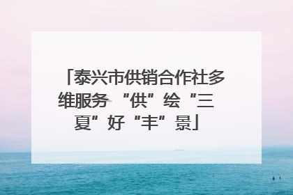 泰兴市供销合作社多维服务 “供”绘“三夏”好“丰”景