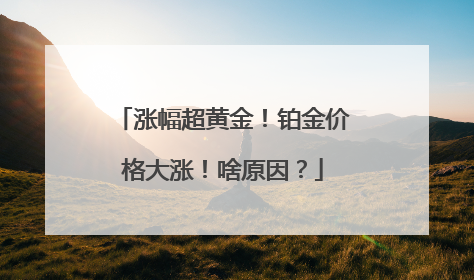 涨幅超黄金！铂金价格大涨！啥原因？