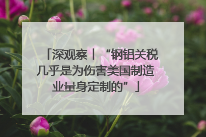 深观察丨“钢铝关税几乎是为伤害美国制造业量身定制的”