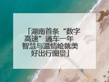 湖南首条“数字高速”通车一年 智慧与温情绘就美好出行图景