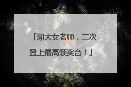 湖大女老师，三次登上最高领奖台！