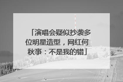 演唱会疑似抄袭多位明星造型，网红何秋亊：不是我的错