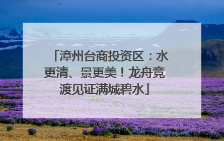 漳州台商投资区：水更清、景更美！龙舟竞渡见证满城碧水