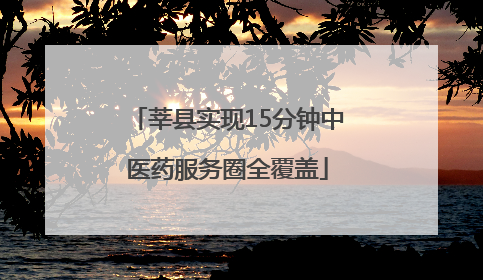 莘县实现15分钟中医药服务圈全覆盖