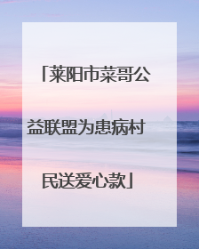 莱阳市菜哥公益联盟为患病村民送爱心款