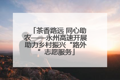 茶香路远 同心助农——永州高速开展助力乡村振兴“路外”志愿服务