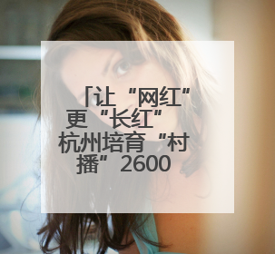 让“网红”更“长红” 杭州培育“村播”2600余人
