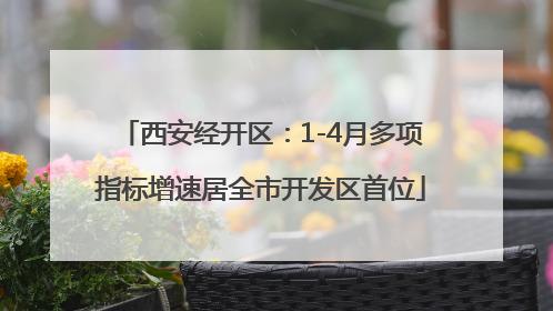 西安经开区：1-4月多项指标增速居全市开发区首位