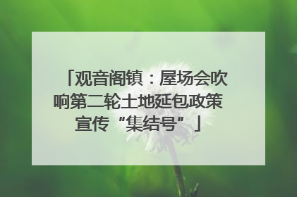 观音阁镇：屋场会吹响第二轮土地延包政策宣传“集结号”