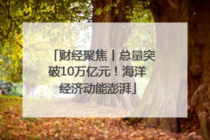 财经聚焦丨总量突破10万亿元！海洋经济动能澎湃