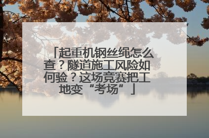 起重机钢丝绳怎么查？隧道施工风险如何验？这场竞赛把工地变“考场”