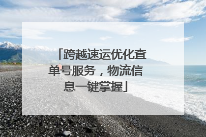 跨越速运优化查单号服务，物流信息一键掌握