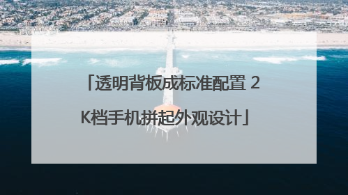 透明背板成标准配置 2K档手机拼起外观设计