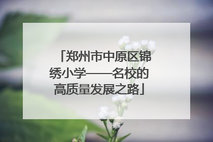 郑州市中原区锦绣小学——名校的高质量发展之路