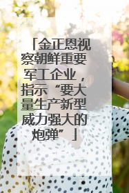 金正恩视察朝鲜重要军工企业，指示“要大量生产新型威力强大的炮弹”