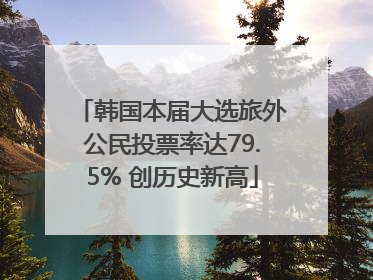 韩国本届大选旅外公民投票率达79.5% 创历史新高