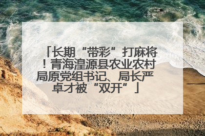 长期“带彩”打麻将！青海湟源县农业农村局原党组书记、局长严卓才被“双开”
