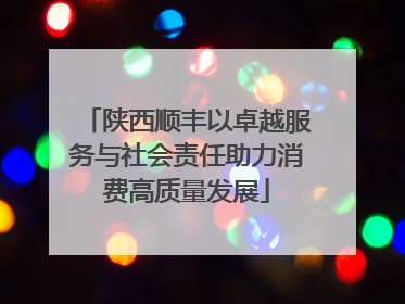 陕西顺丰以卓越服务与社会责任助力消费高质量发展
