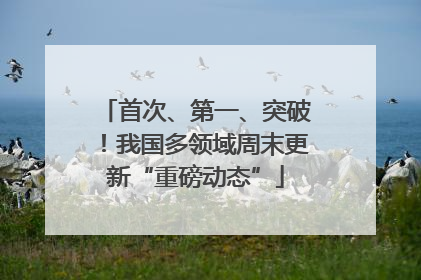 首次、第一、突破！我国多领域周末更新“重磅动态”