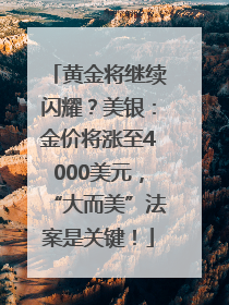 黄金将继续闪耀？美银：金价将涨至4000美元，“大而美”法案是关键！