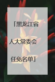 黑龙江省人大常委会任免名单