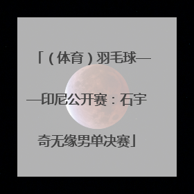 （体育）羽毛球——印尼公开赛：石宇奇无缘男单决赛