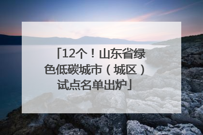 12个！山东省绿色低碳城市（城区）试点名单出炉
