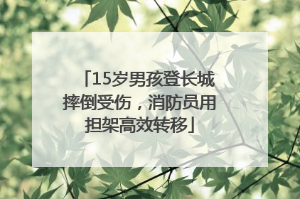 15岁男孩登长城摔倒受伤，消防员用担架高效转移