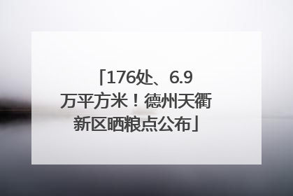 176处、6.9万平方米！德州天衢新区晒粮点公布