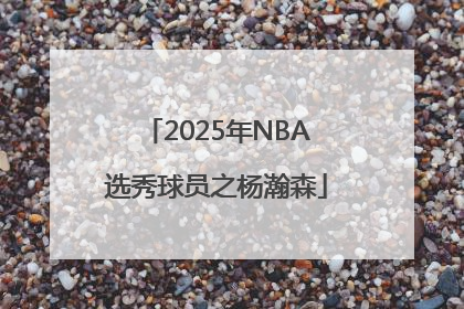 2025年NBA选秀球员之杨瀚森