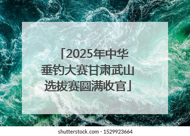 2025年中华垂钓大赛甘肃武山选拔赛圆满收官