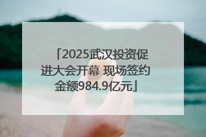 2025武汉投资促进大会开幕 现场签约金额984.9亿元