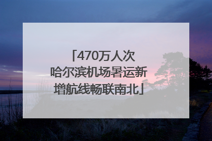 470万人次 哈尔滨机场暑运新增航线畅联南北